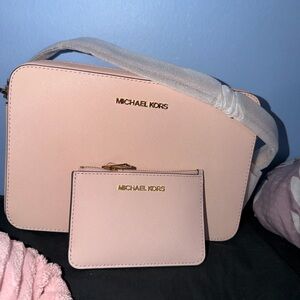 Michael Kors Pink Crossbody & Wallet Keychain